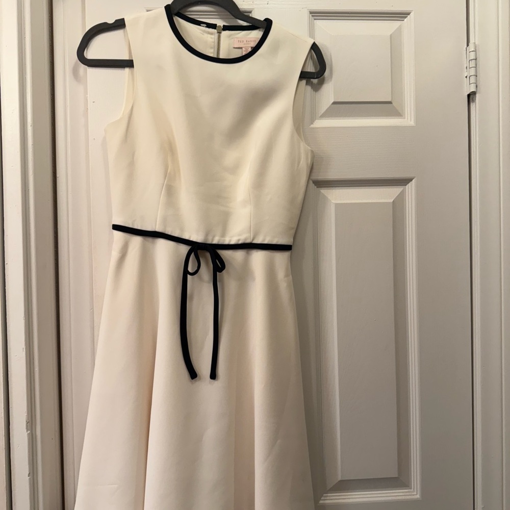 Ted Baker Ivory Dress with Black Trim